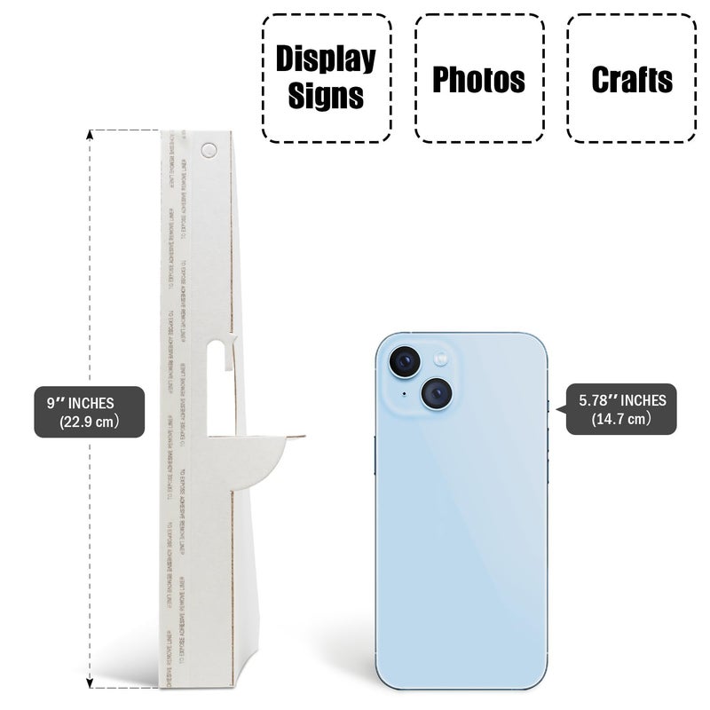 لينيكو مجموعة لاينكو من 25 قطعة من حوامل العرض الكرتونية مقاس 9 بوصات، حوامل عرض ذاتية اللصق، مناسبة للوحات الإعلانية، واللوحات القماشية، والصور الفوتوغرافية، والكتيبات، والملصقات، والأعمال الفنية والحرفية، باللون الأبيض - Image 4